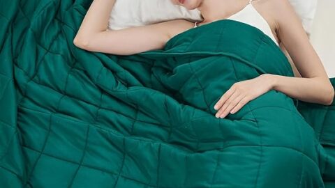 Weighted Blanket for Adults (15lbs, 48"x72" Twin Size) - Cooling and Breathable Heavy Blanket