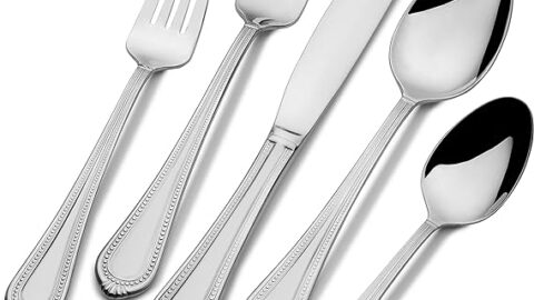 Mikasa 5081086 Regent Bead 65-Piece 18/10 Stainless Steel Flatware Set