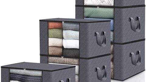 Fab totes 6 Pack Clothes Storage, Foldable Blanket Storage Bags