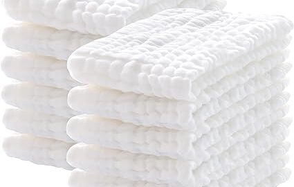 12 Pack Muslin Burp Cloths 100% Cotton Muslin Cloths Large 20''x10''