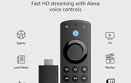 Amazon Fire TV Stick, HD, sharp picture quality, fast streaming, free & live TV