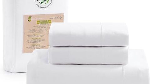 LANE LINEN 100% Organic Cotton Queen Sheet Set, 4Pc Cotton Sheets