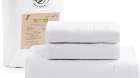 LANE LINEN 100% Organic Cotton King Size Sheets Set, 4Pc King Sheets
