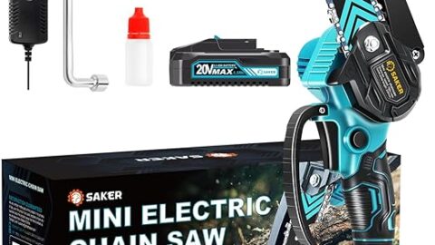 Saker Mini Chainsaw,Portable Electric Chainsaw Cordless,Handheld Chain Saw