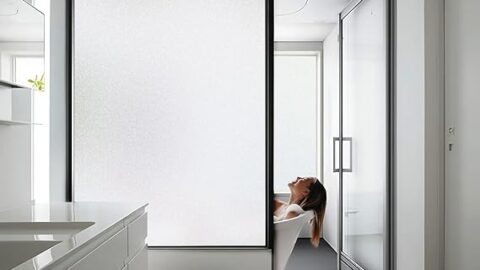 Coavas Window Privacy Film Frosted Glass Window Clings Bathroom Door