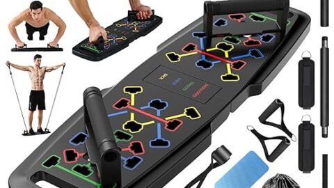 Push Up Board,Home Gym,Portable Exercise Equipment,Pilates Bar & 20 Fitness Accessories