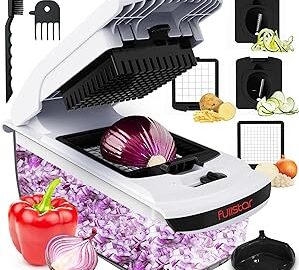 Fullstar Vegetable Chopper - Spiralizer Vegetable Slicer - Onion Chopper with Container