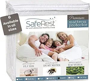 SafeRest 100% Waterproof Queen Size Mattress Protector