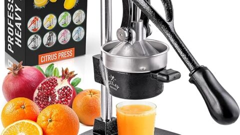 Zulay Kitchen Cast-Iron Orange Juice Squeezer - Heavy-Duty, Easy-to-Clean