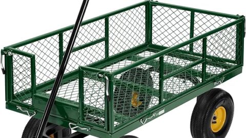 VIVOHOME Heavy Duty 880 Lbs Capacity Mesh Steel Garden Cart