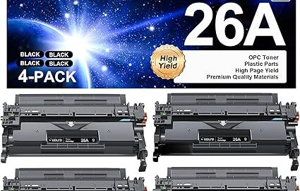 26A Toner Cartridge for HP Printer - 4 Pack Compatible Replacement